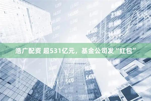 浩广配资 超531亿元，基金公司发“红包”